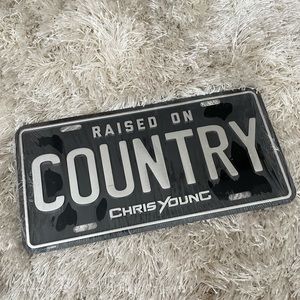 Raised on Country Chris Young - decorative license plate
